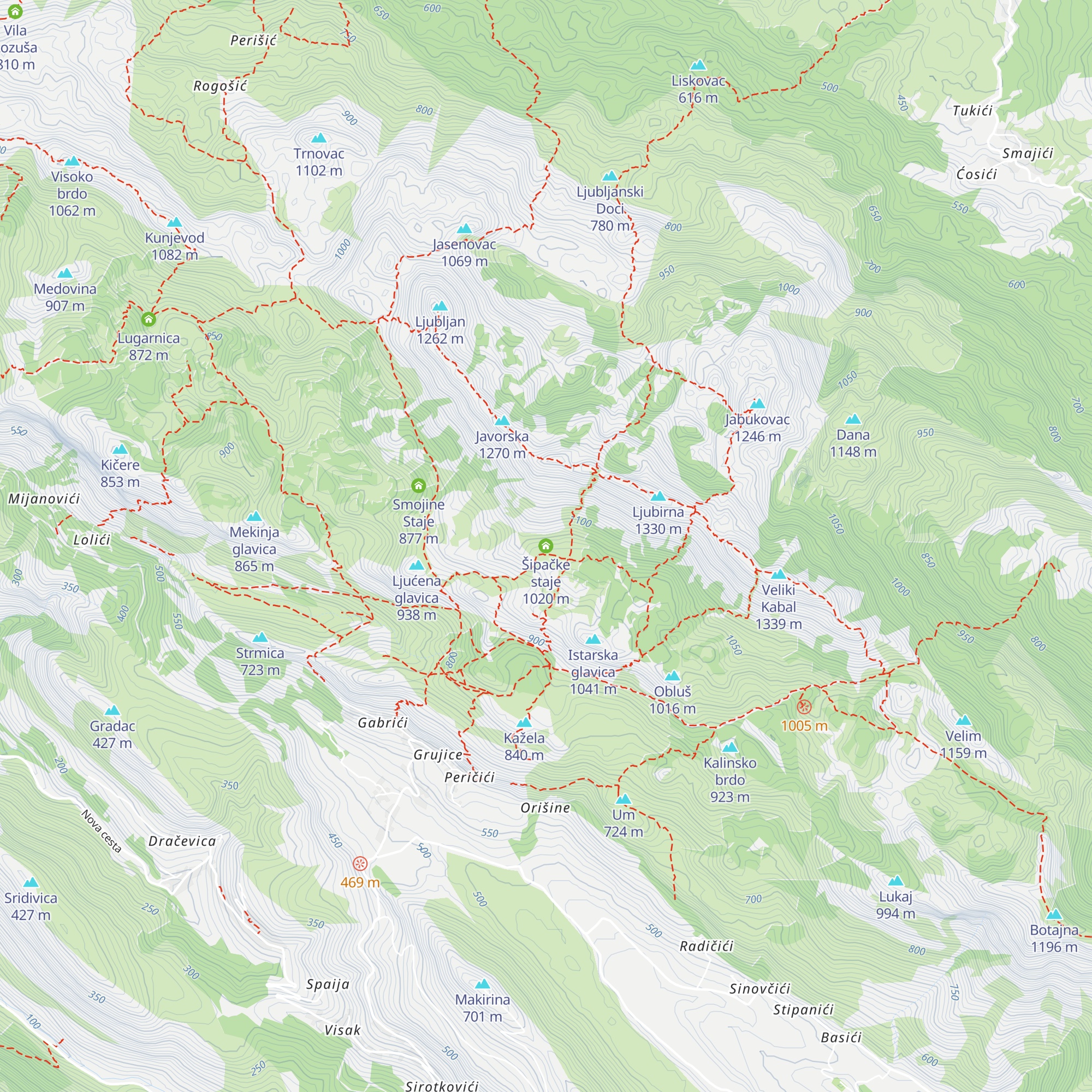 Šipačke staje map