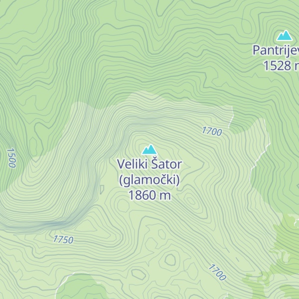Map of Veliki Šator (glamočki)