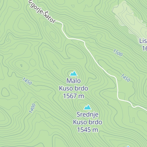 Map of Malo Kuso brdo