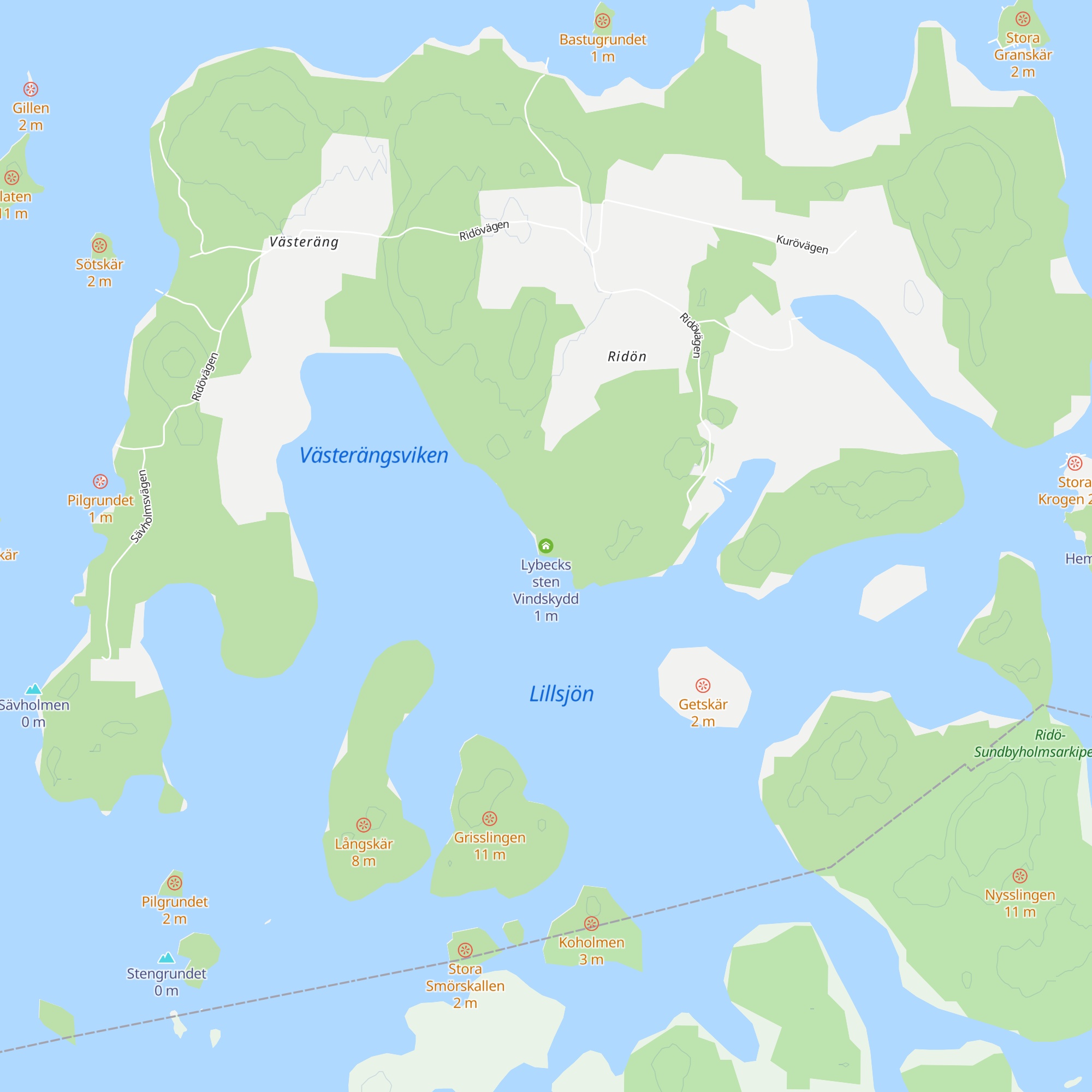 Lybecks sten Vindskydd map