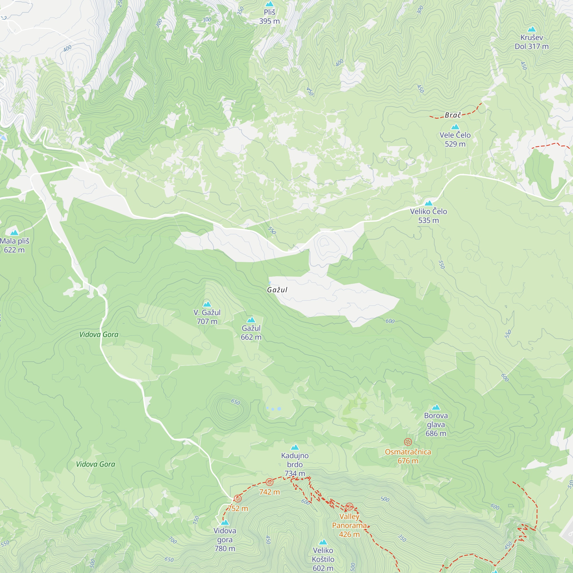 Planinarska kuća Gažul map