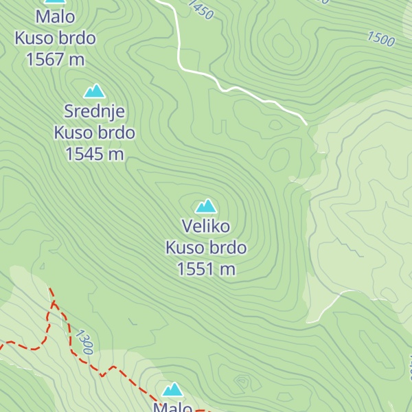 Map of Veliko Kuso brdo