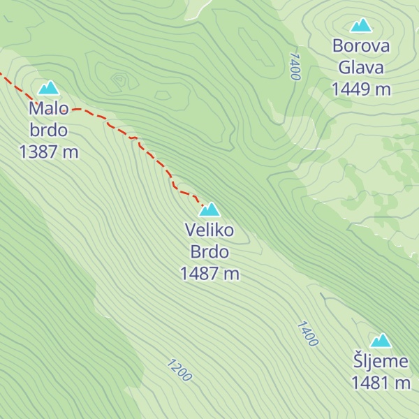 Map of Veliko Brdo