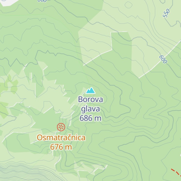 Map of Borova glava