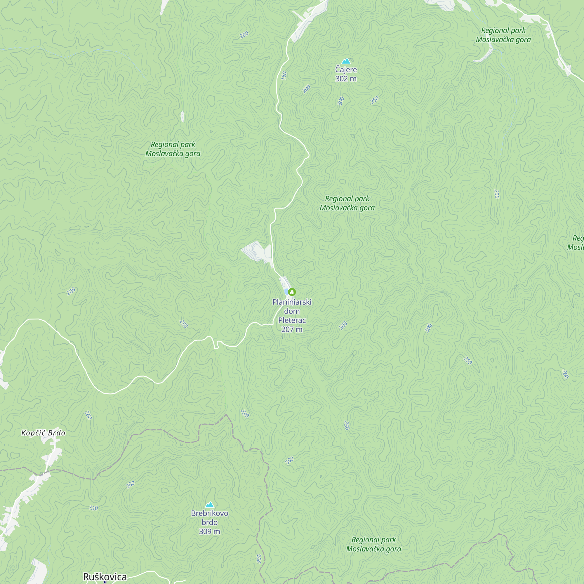 Planiniarski dom Pleterac map