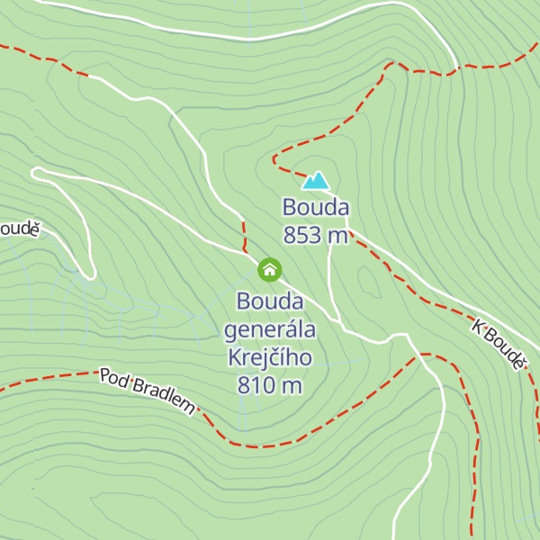 Map of Bouda generála Krejčího