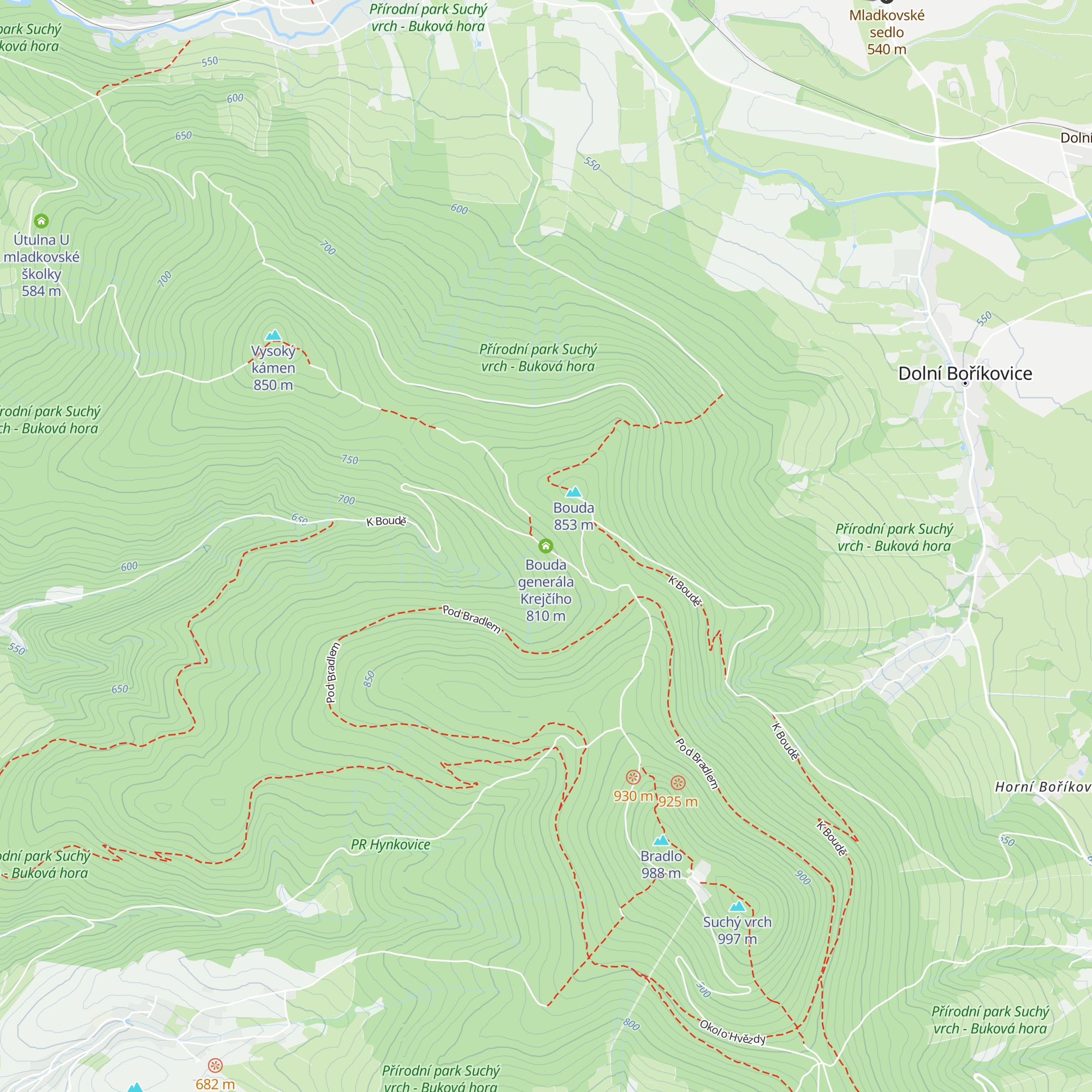 Bouda generála Krejčího map