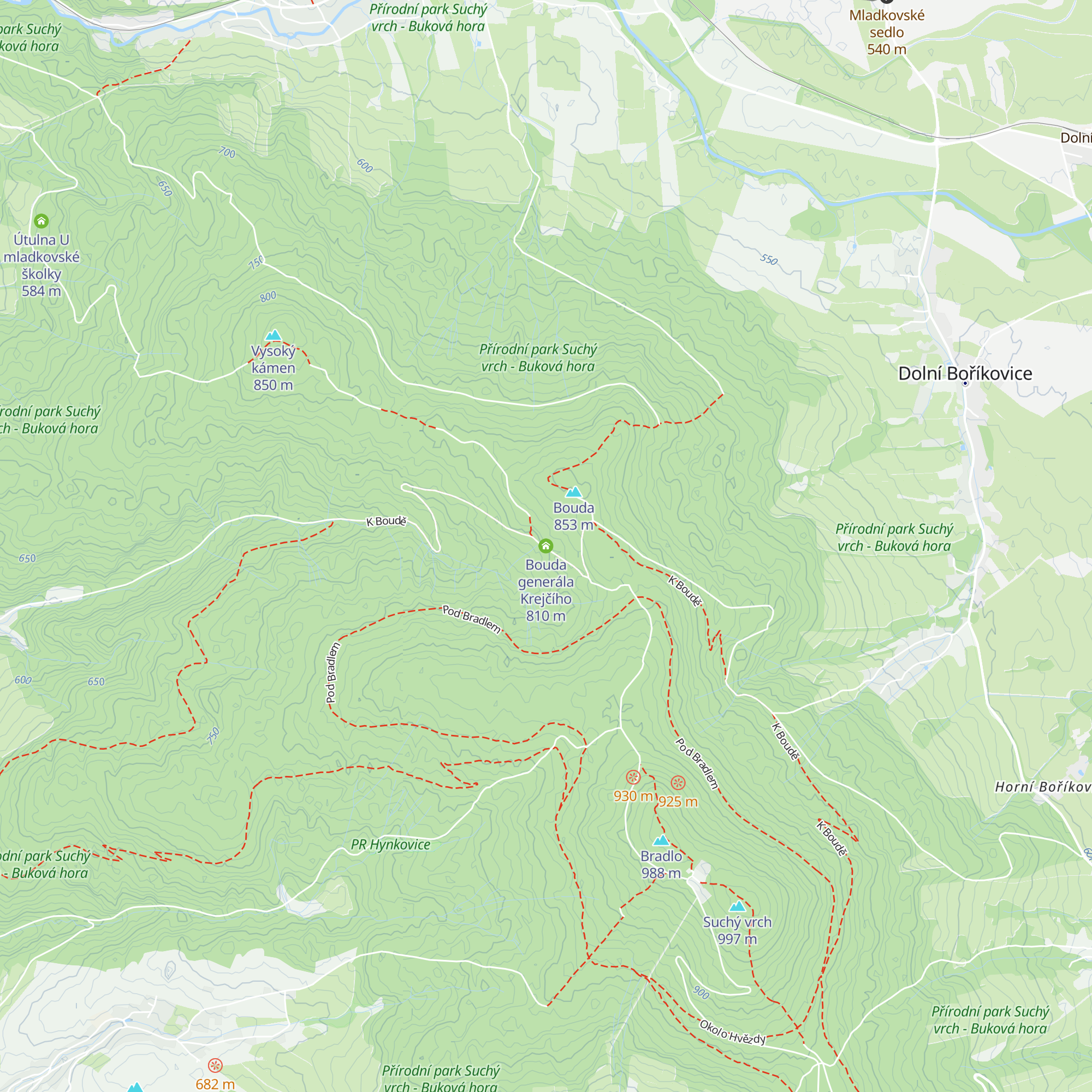 Bouda generála Krejčího map
