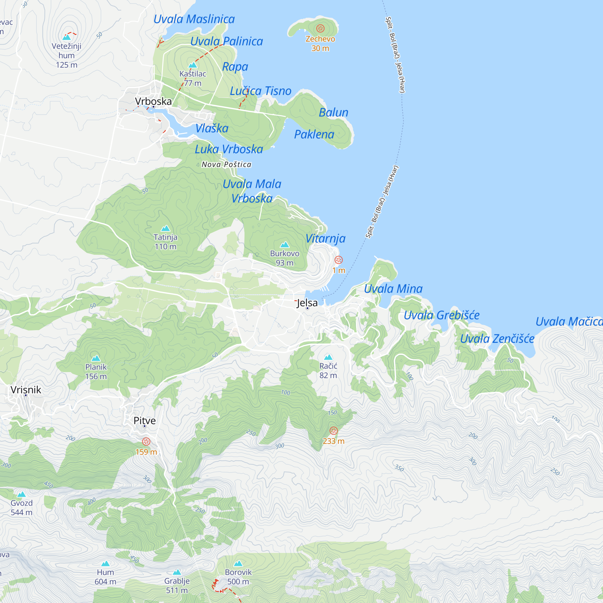 Tourist Board of Jelsa map