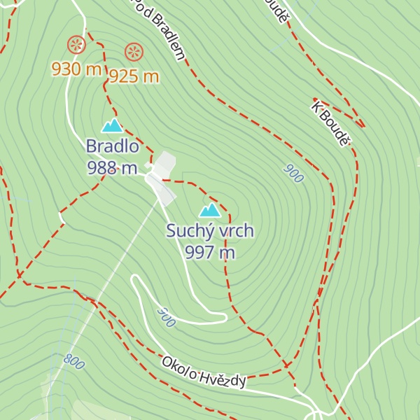 Map of Suchý vrch