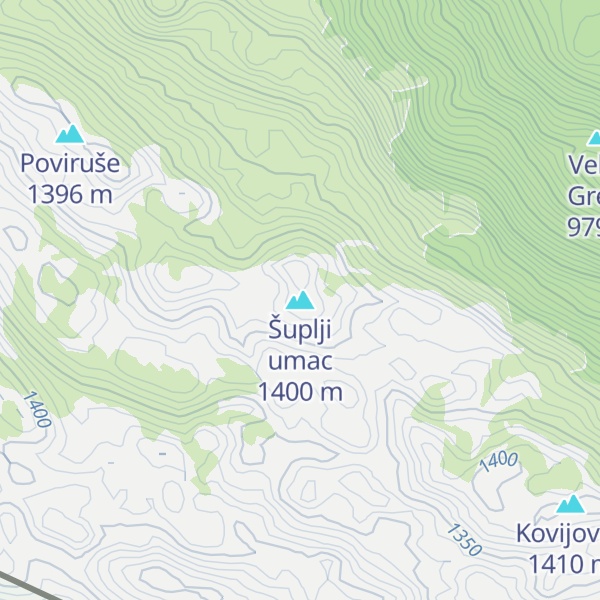 Map of Šuplji umac