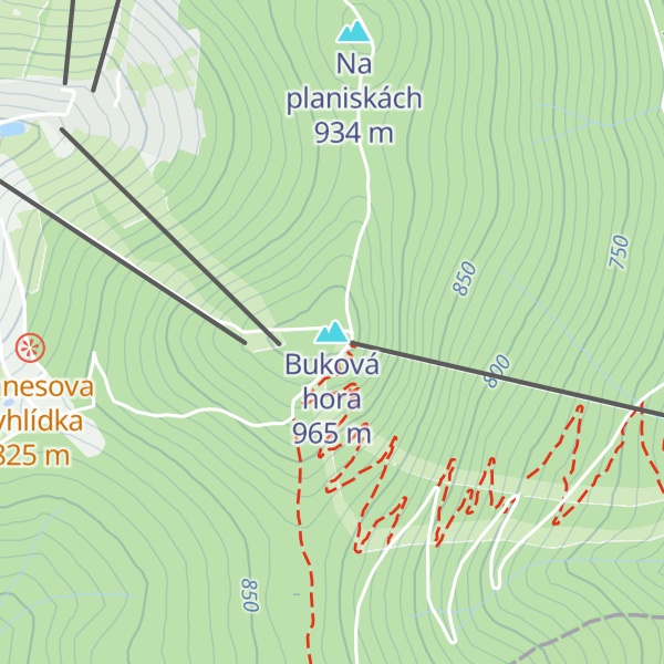 Map of Buková hora