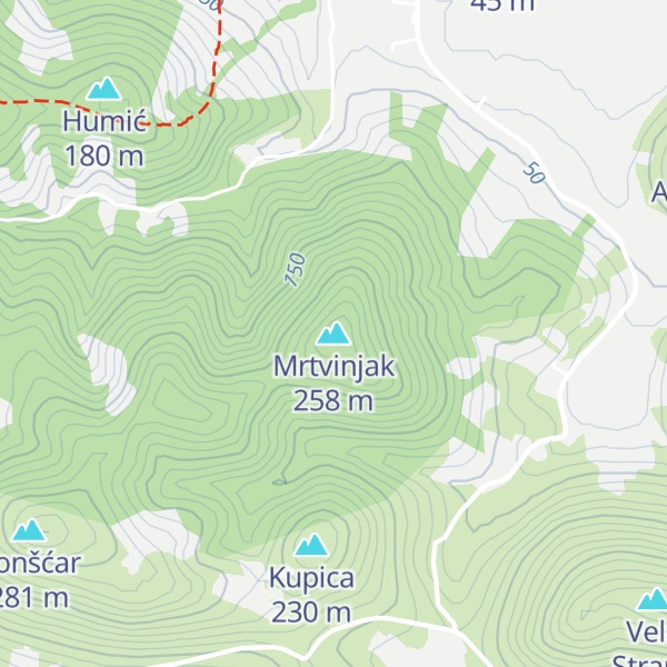 Map of Mrtvinjak