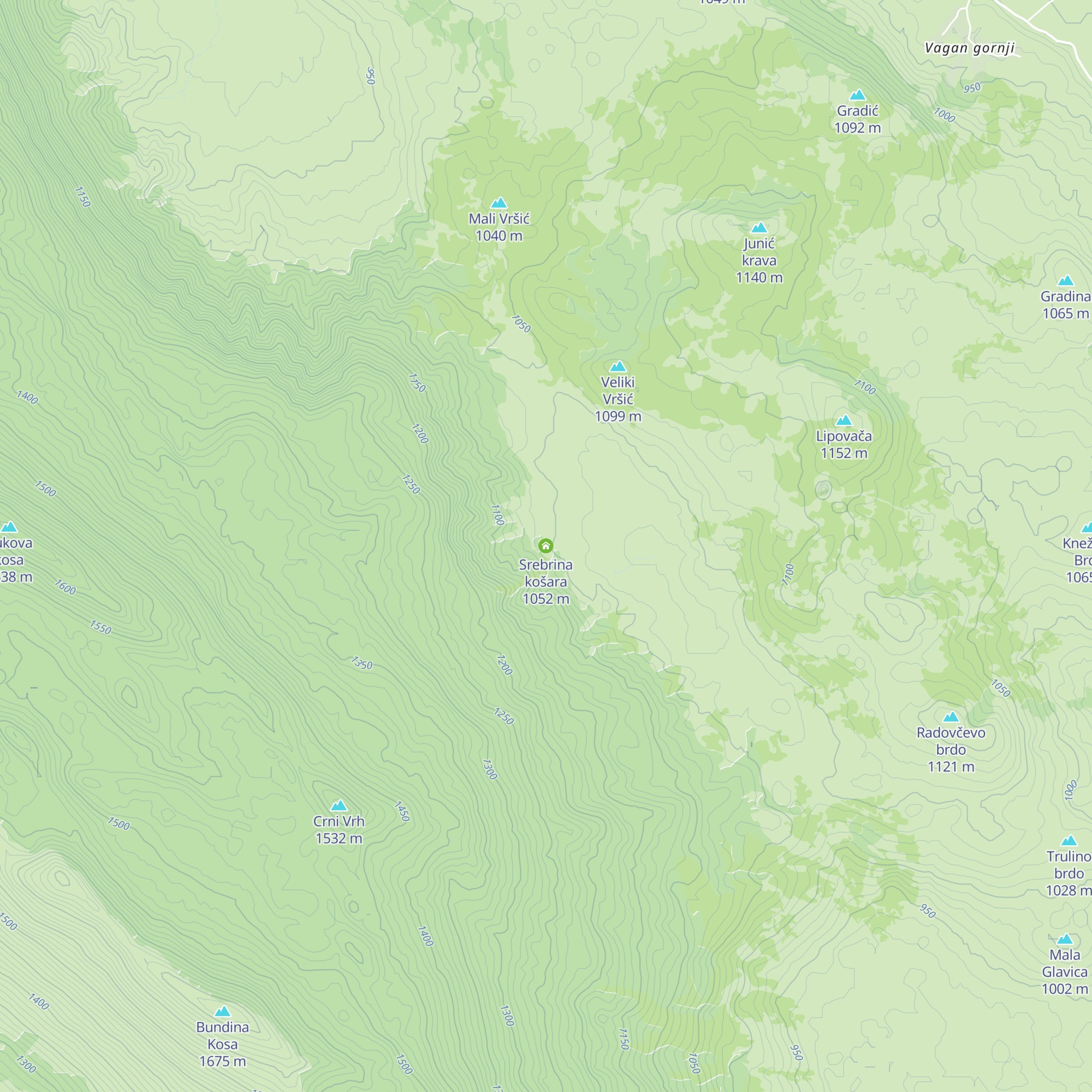 Srebrina košara map