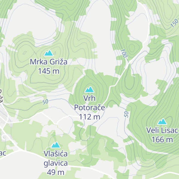 Map of Vrh Potorače