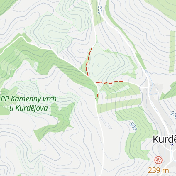 Map of Kamenný vrch
