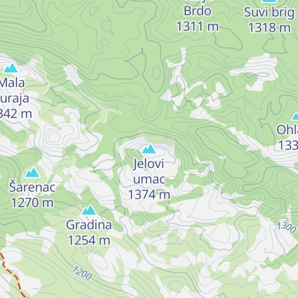 Map of Jelovi umac
