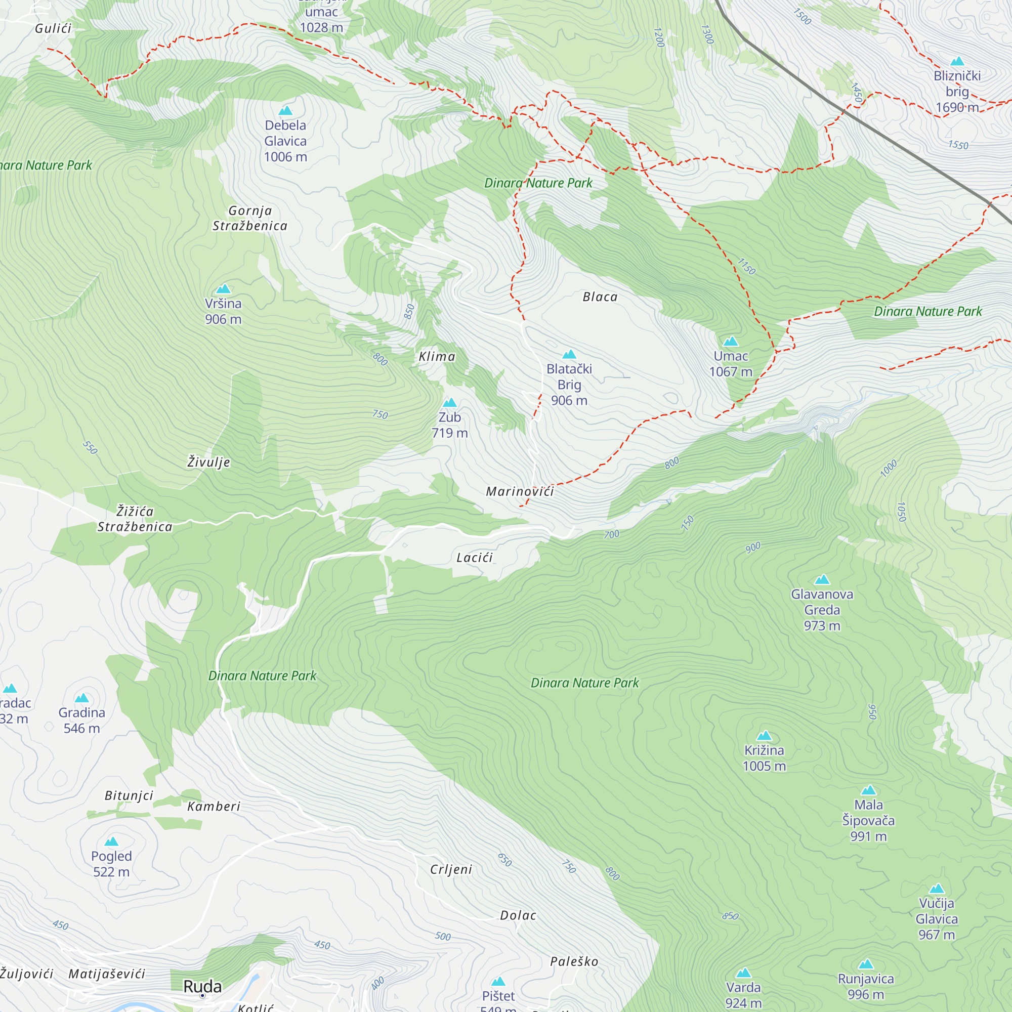 Planinarska kuča Orlovac map