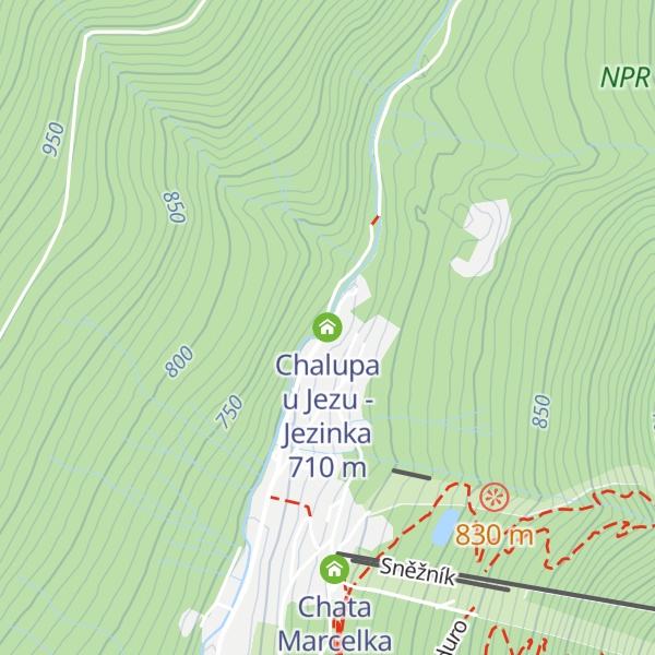 Map of Chalupa u Jezu - Jezinka