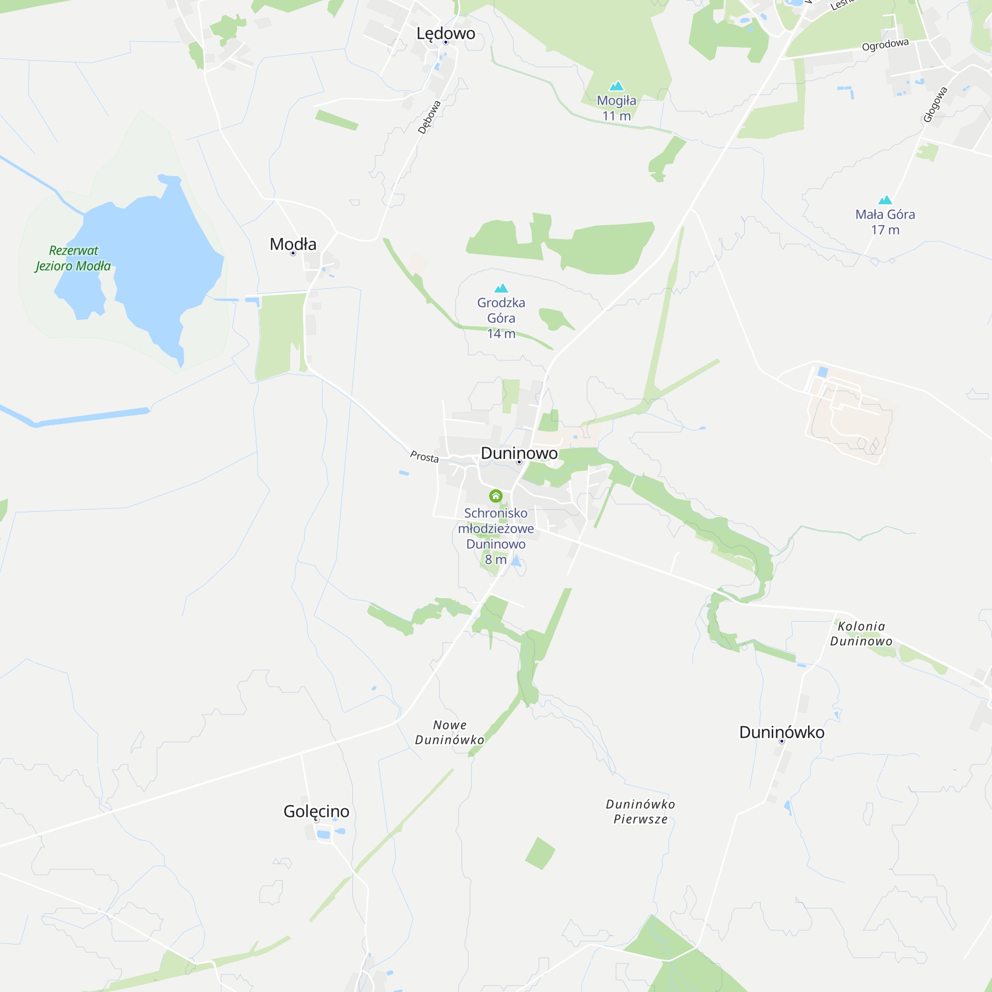 Schronisko młodzieżowe Duninowo map