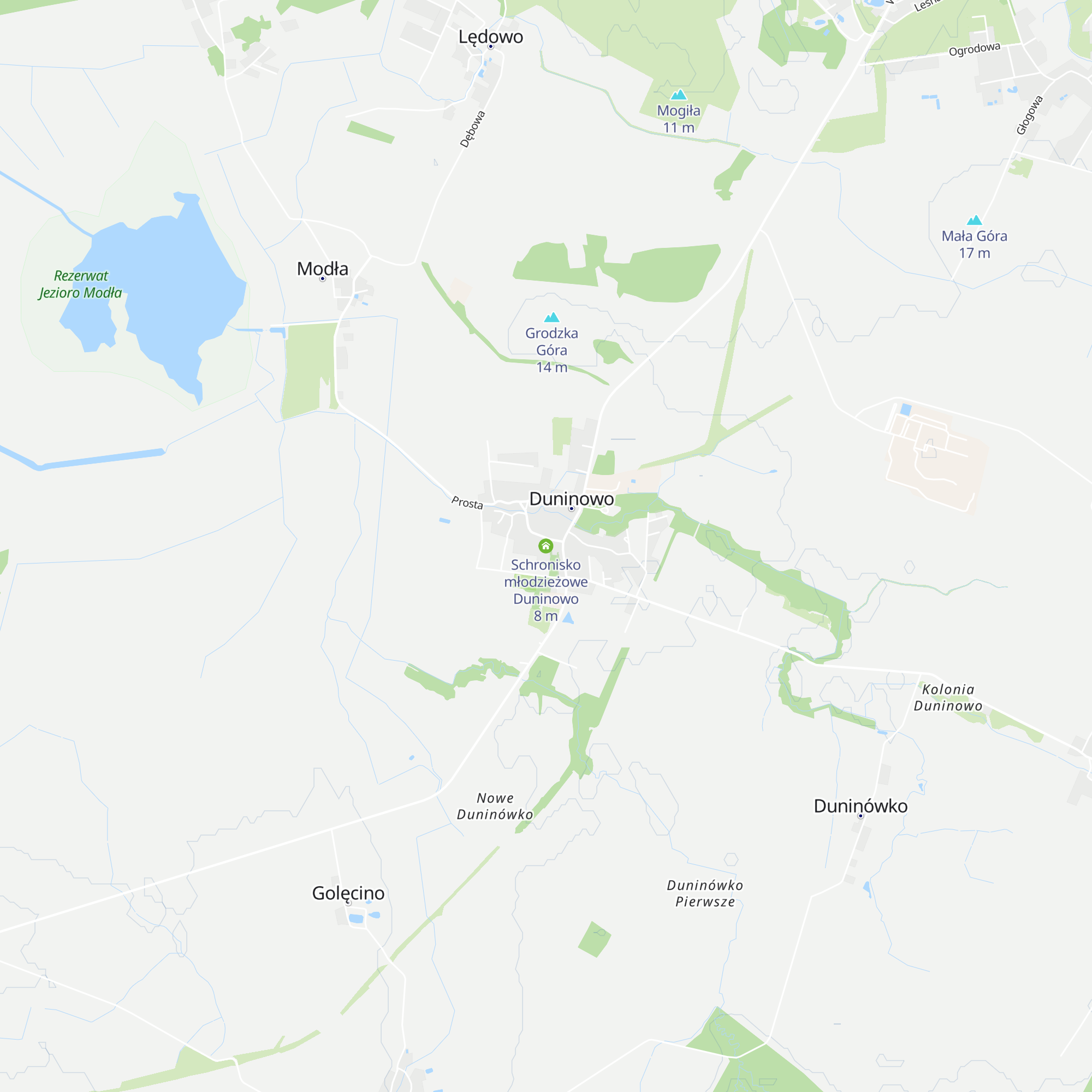 Schronisko młodzieżowe Duninowo map