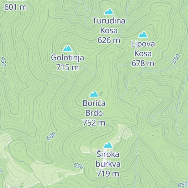 Map of Borića Brdo
