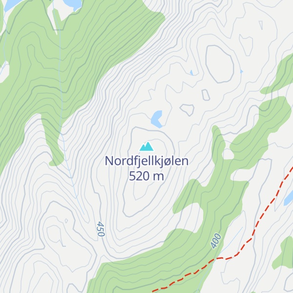 Map of Nordfjellkjølen