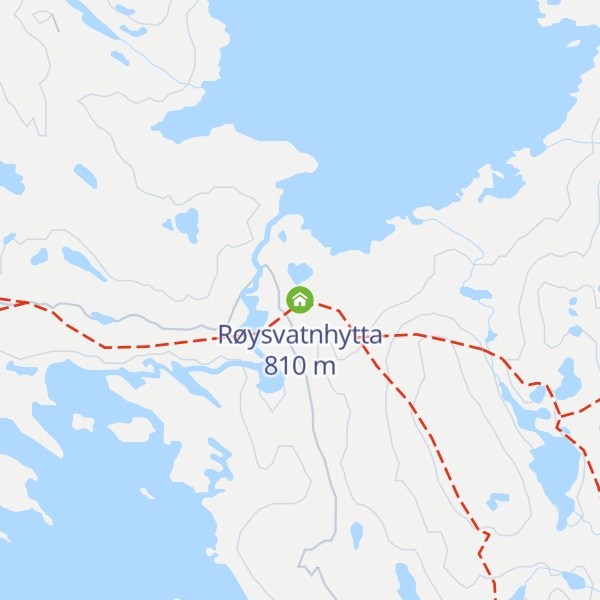 Map of Røysvatnhytta