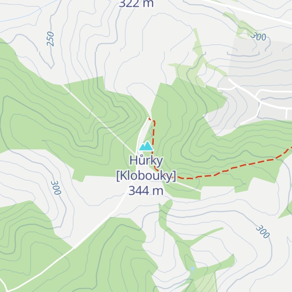 Map of Hůrky [Klobouky]