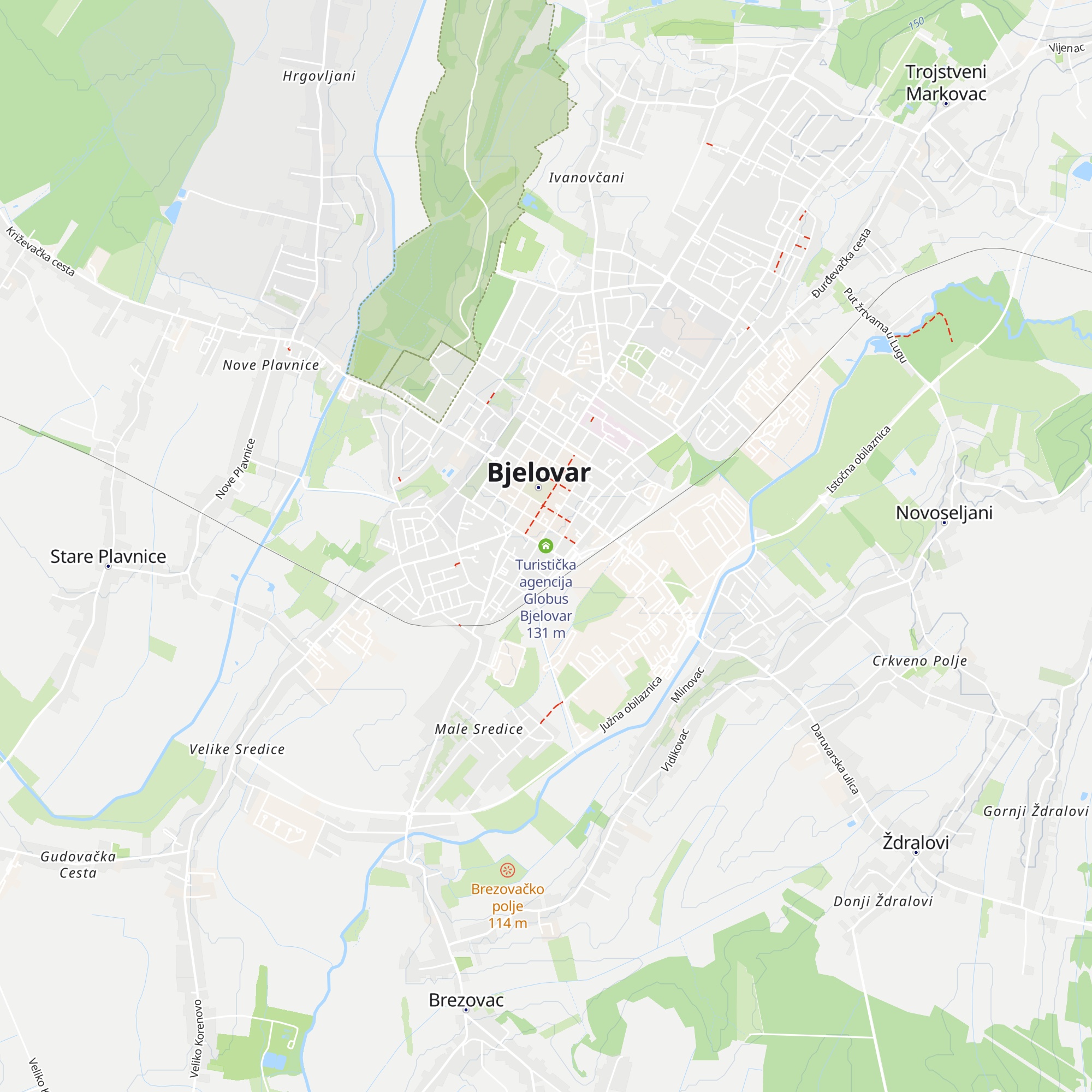 Turistička agencija Globus Bjelovar map