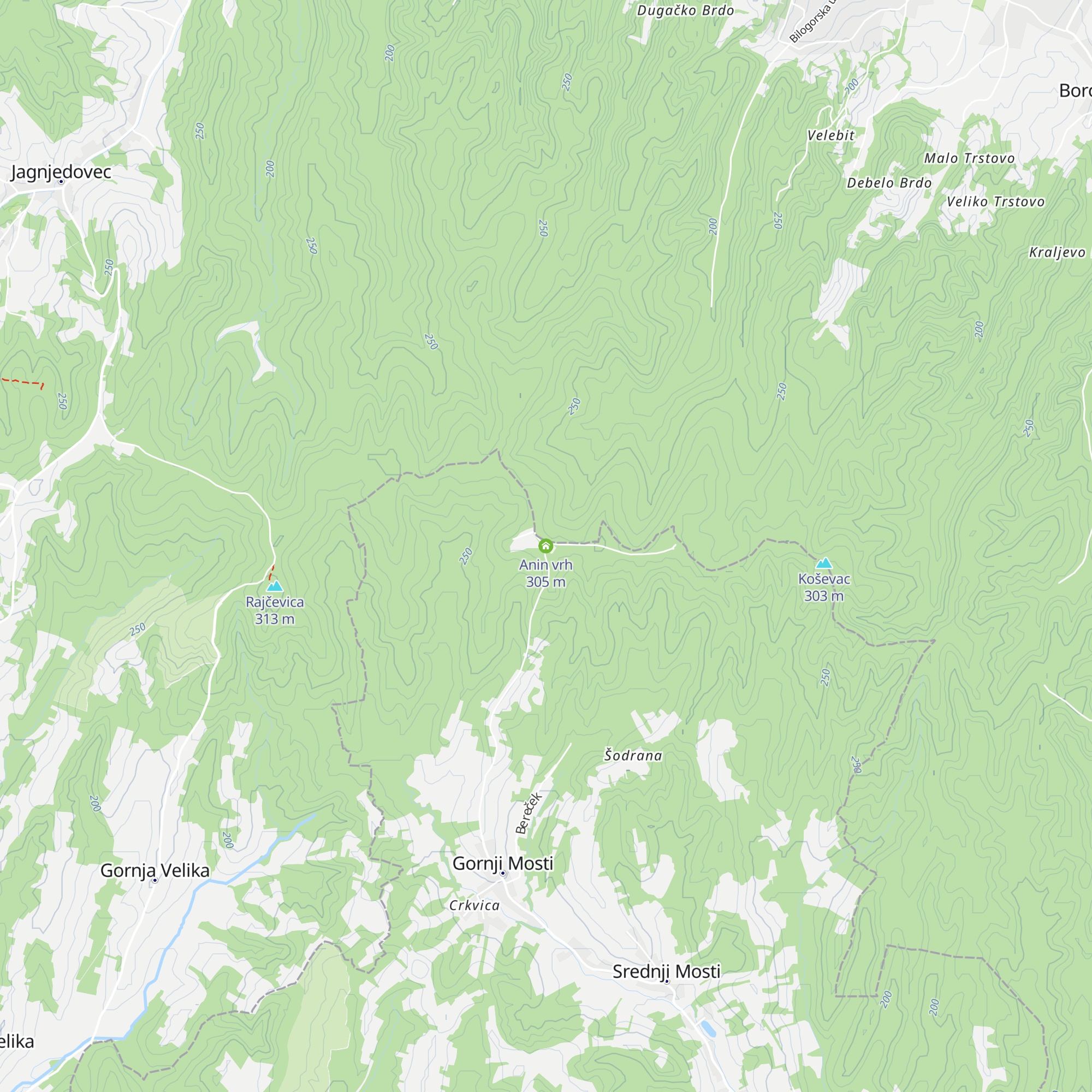 Anin vrh map