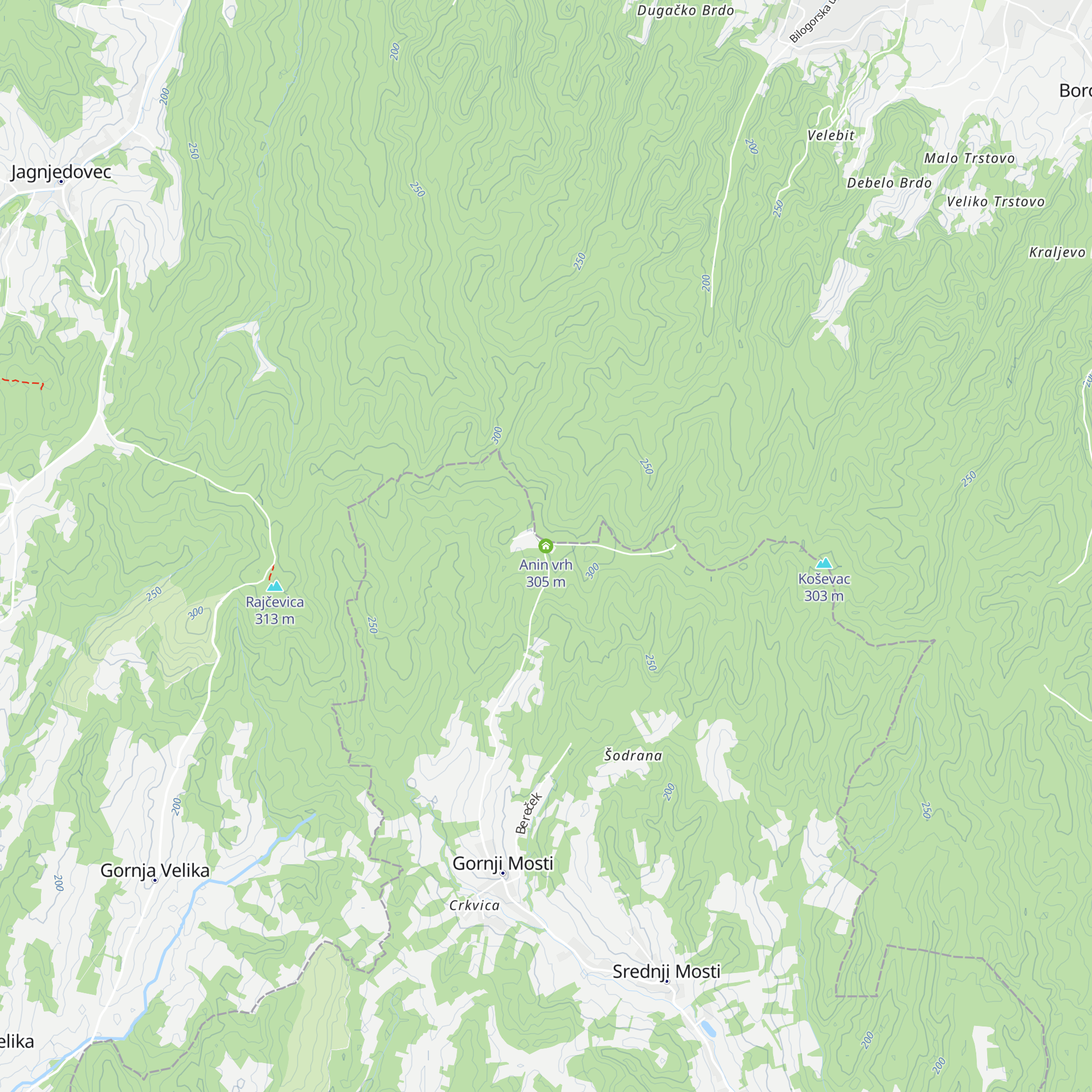 Anin vrh map