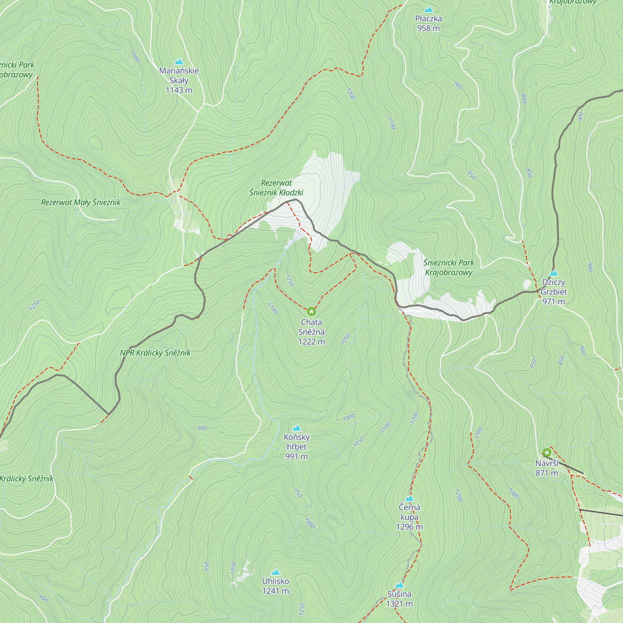 Chata Sněžná map