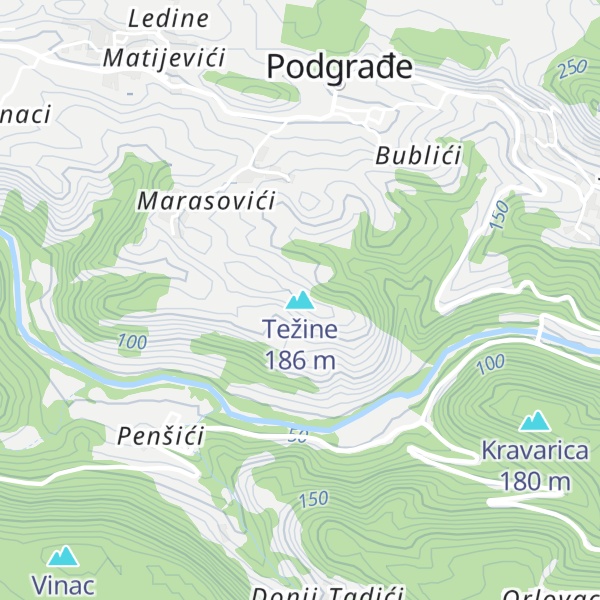 Map of Težine