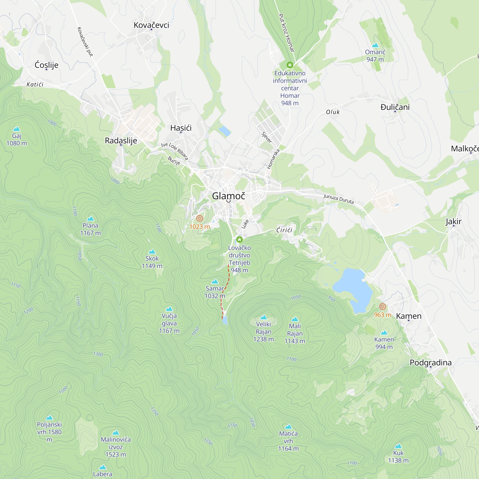 Lovačko društvo Tetrijeb map