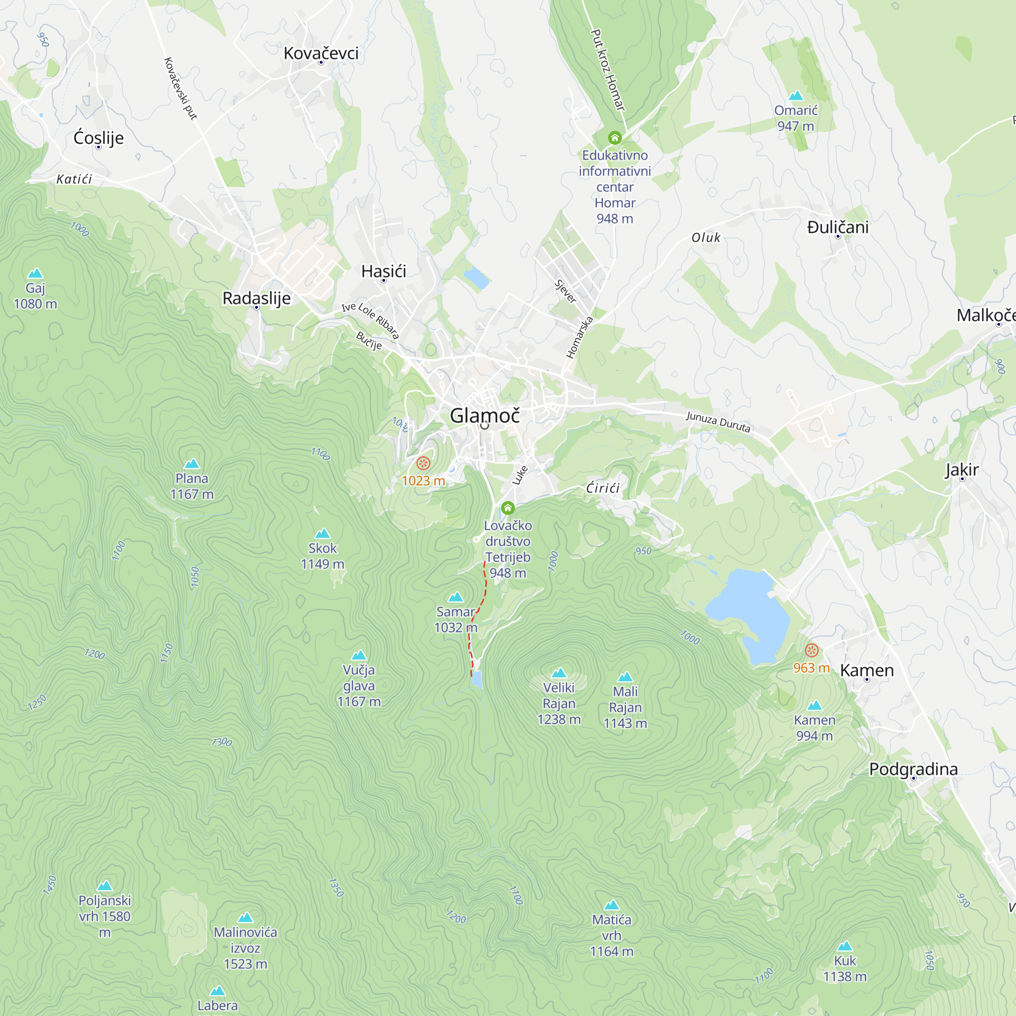 Lovačko društvo Tetrijeb map