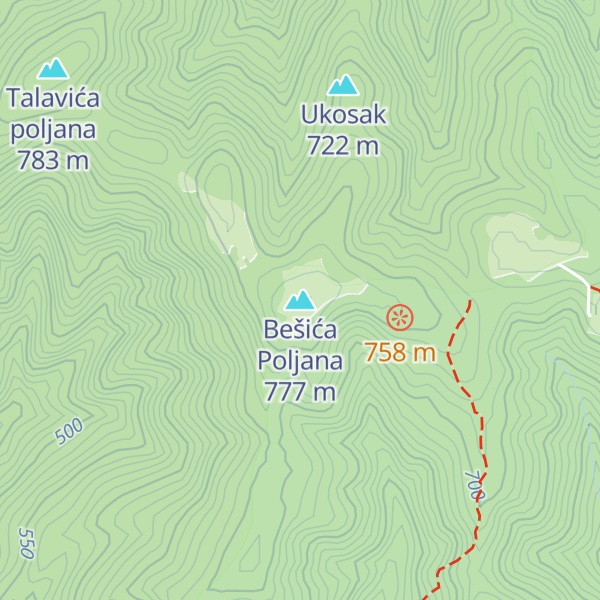 Map of Bešića Poljana