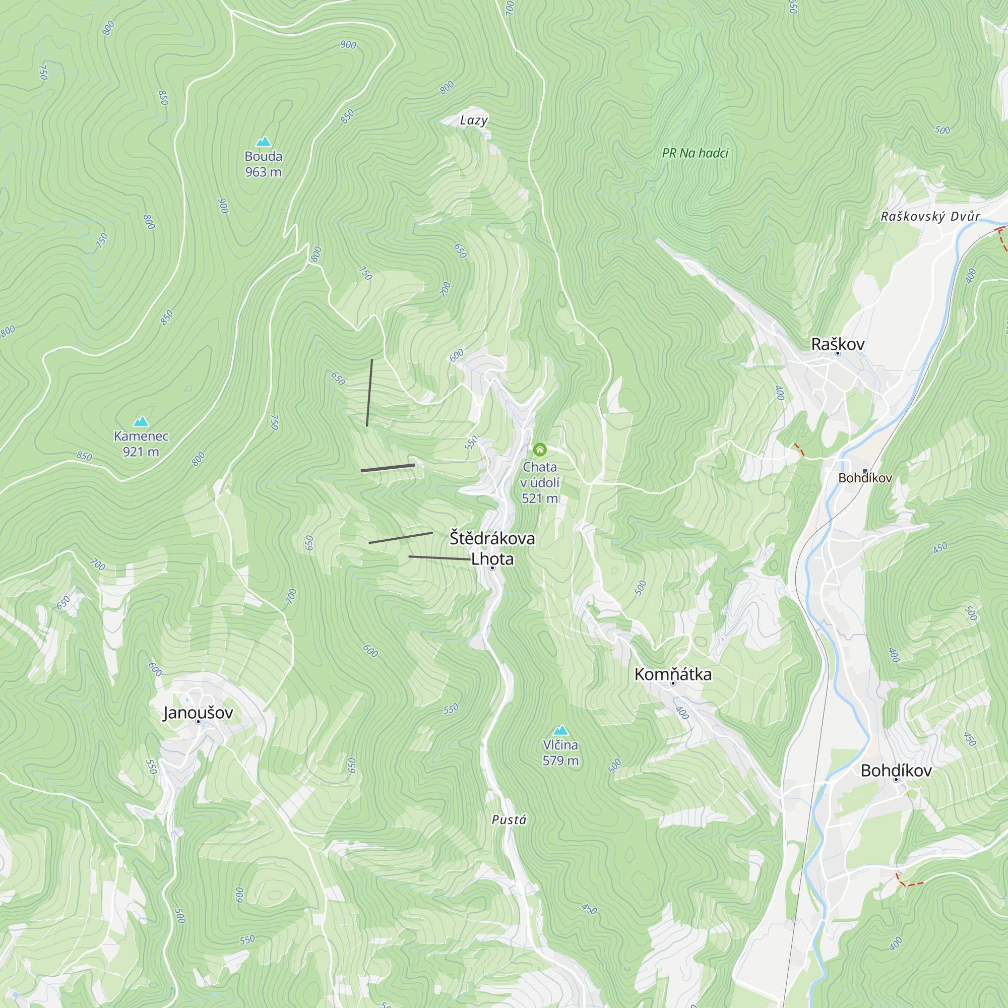 Chata Na Rozcestí map