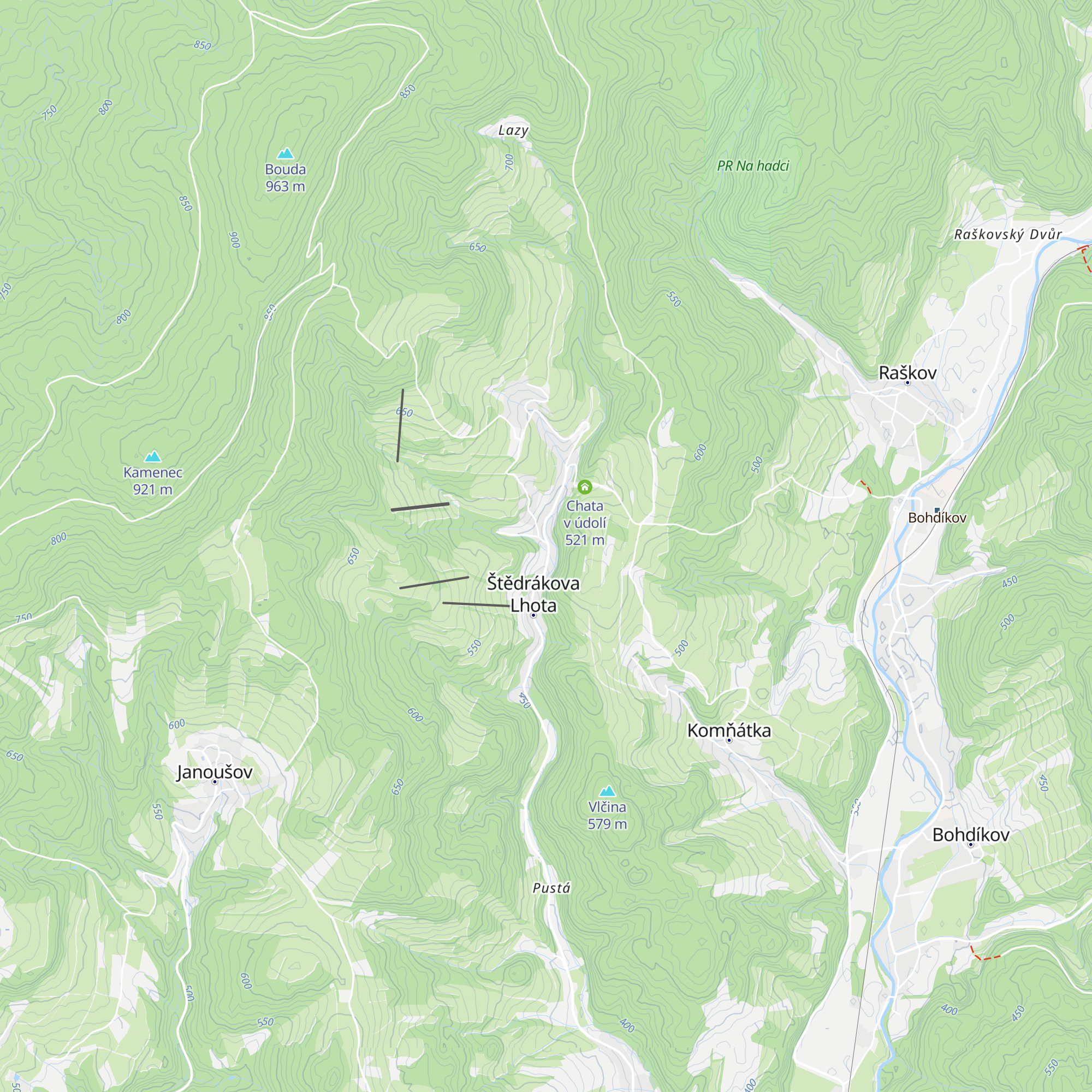 Chata Na Rozcestí map