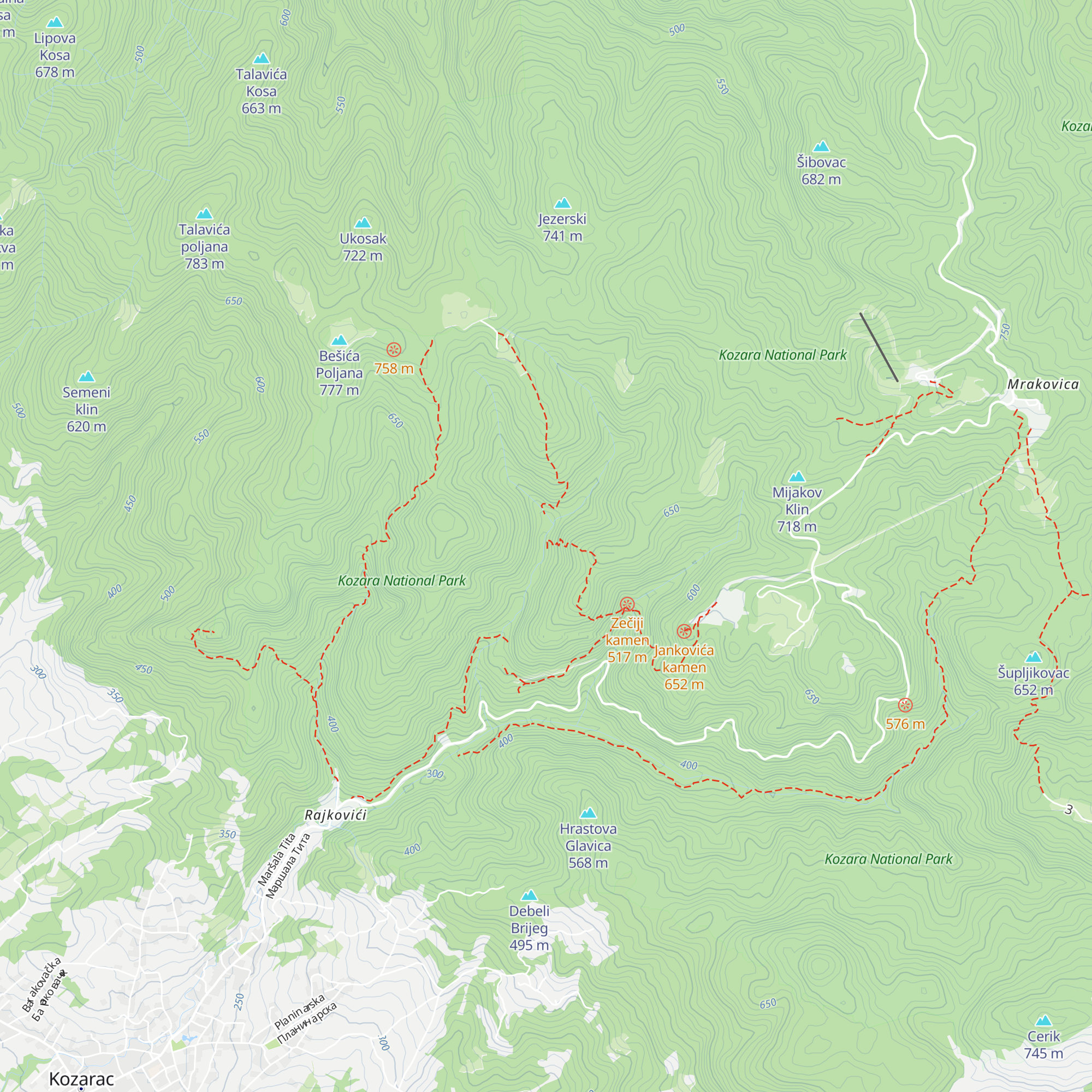 Planinarski dom Kotlovača/Mountain lodge Kotlovaca map