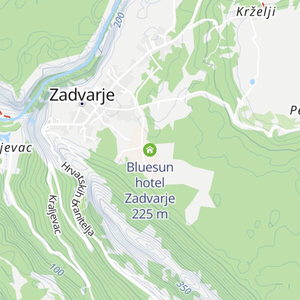 Map of Bluesun hotel Zadvarje