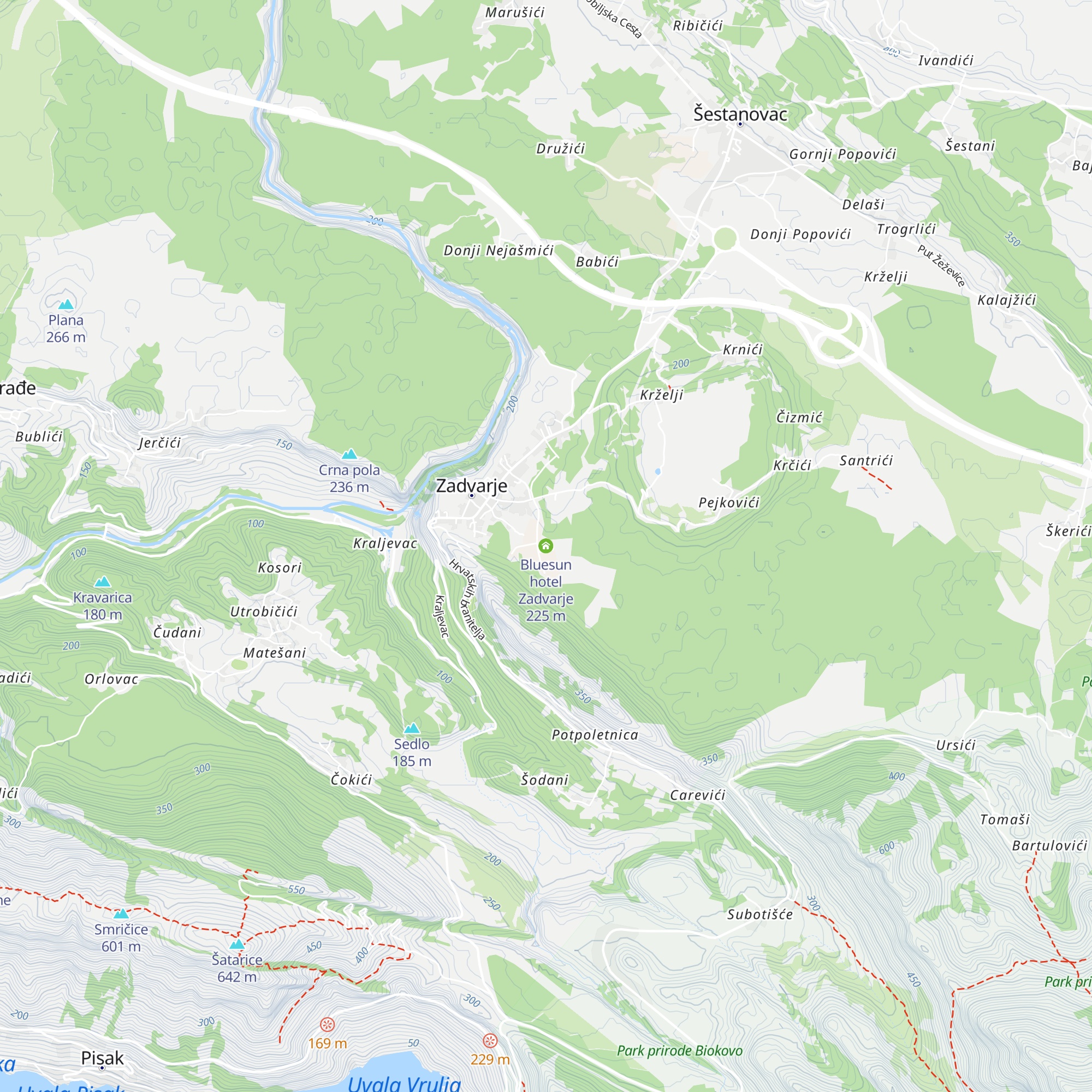 Bluesun hotel Zadvarje map