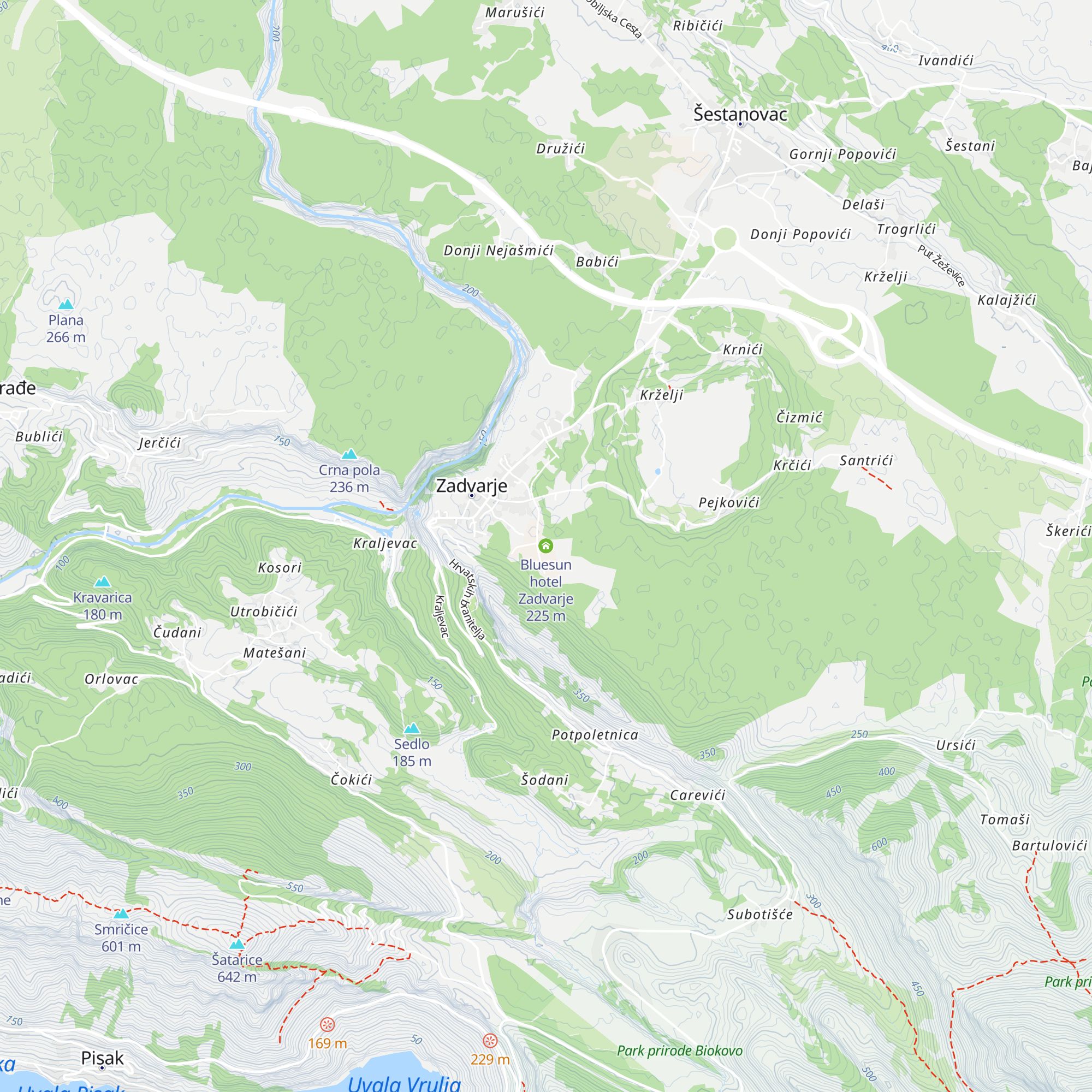 Bluesun hotel Zadvarje map
