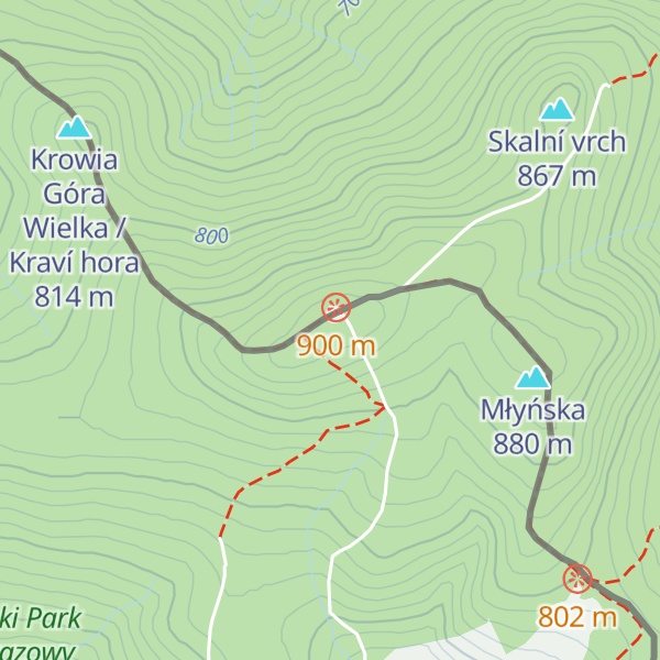 Map of Borůvková Hora / Borówkowa