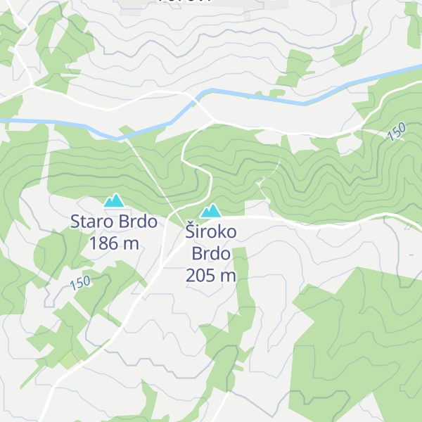 Map of Široko Brdo