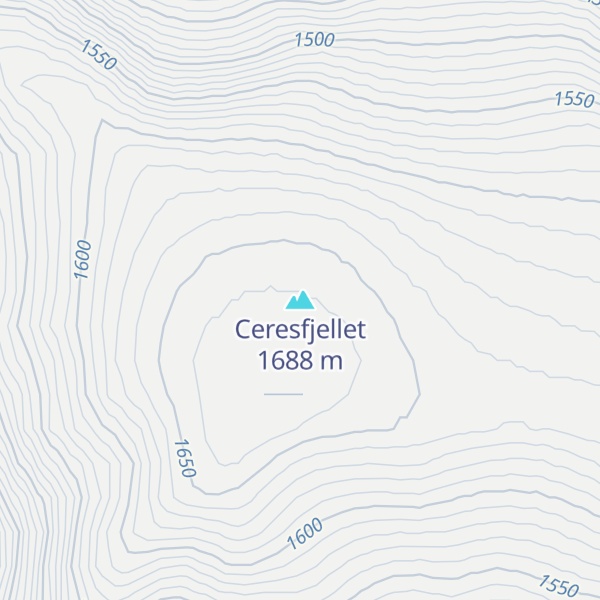 Map of Ceresfjellet