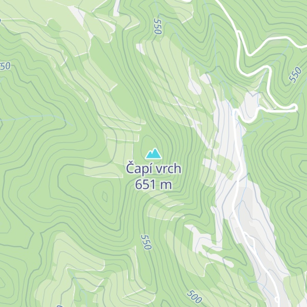 Map of Čapí vrch