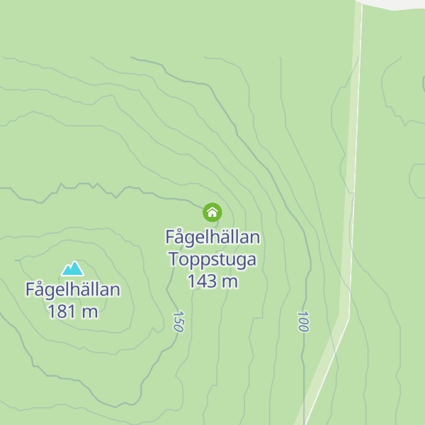 Map of Fågelhällan Toppstuga
