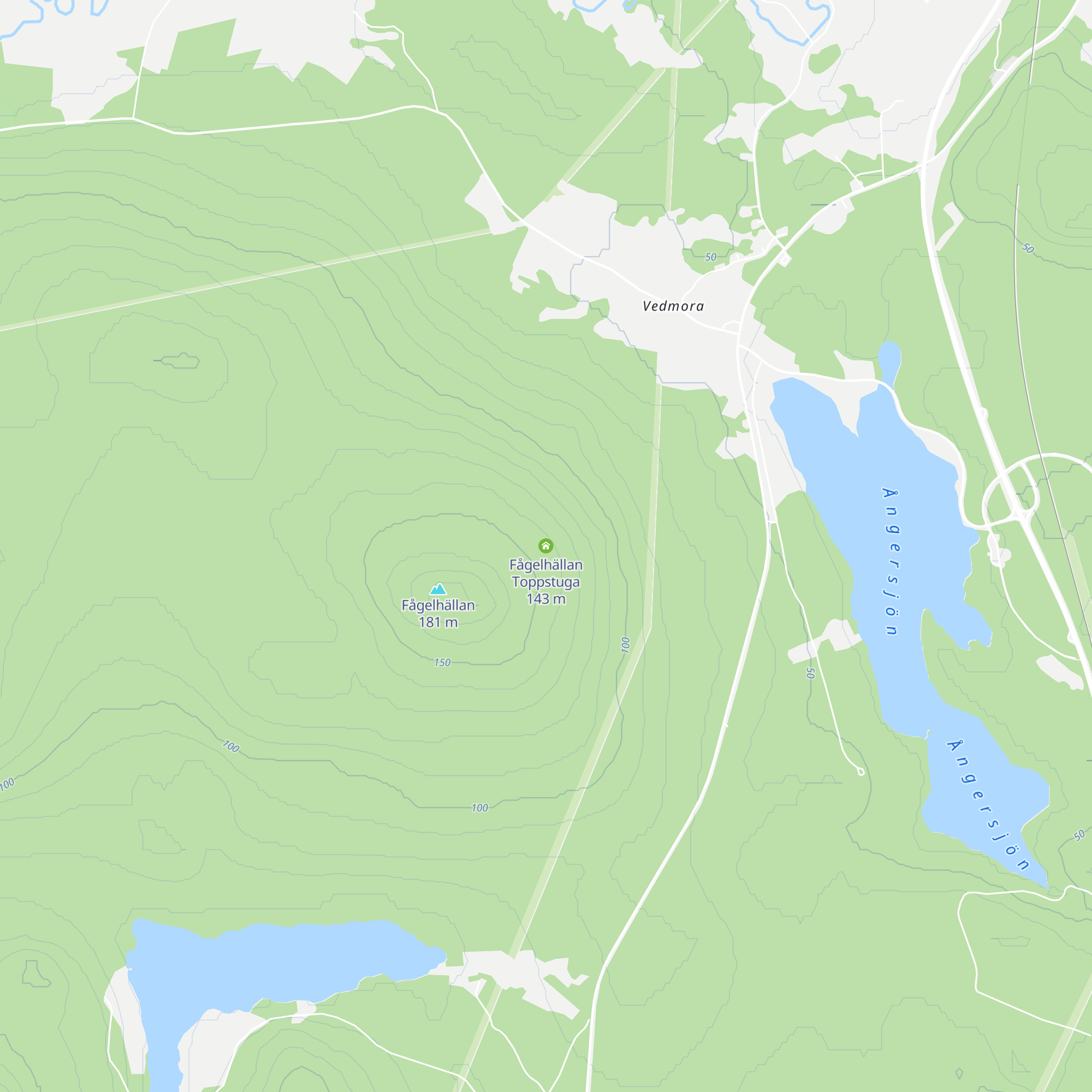 Fågelhällan Toppstuga map