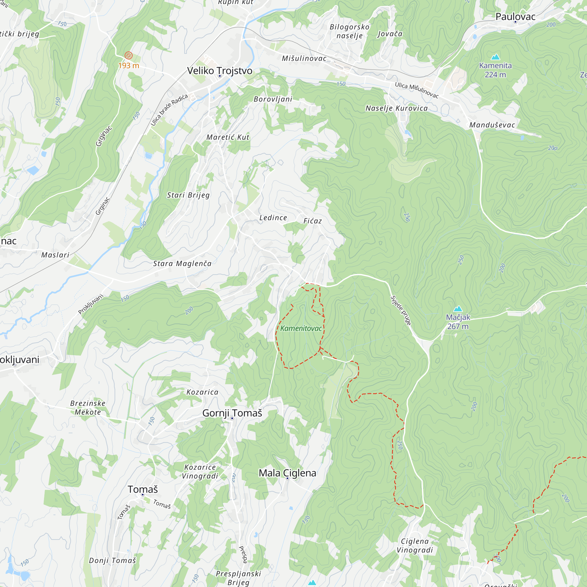 Mountain lodge Kamenitovac map